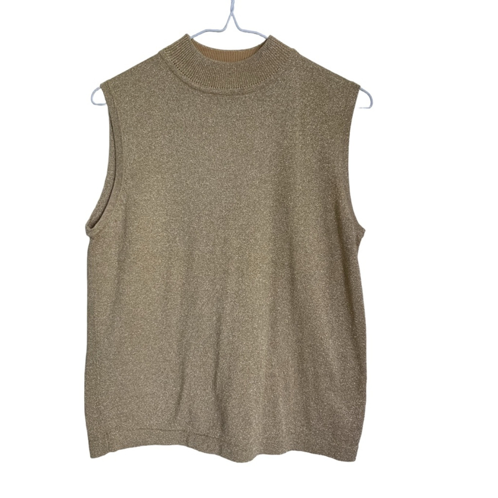 Mango Gold Sleeveless Top Medium